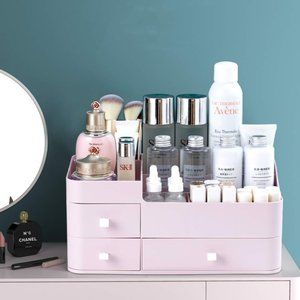 Women's Beautiful Large Capacity Desk Makeup Organizer with Drawers for Cosmetic